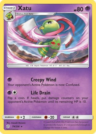 SM  Cosmic Eclipse  079 Xatu  - Reverse Holofoil - Rare