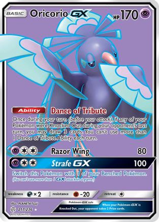 SM  Cosmic Eclipse  217 Oricorio GX (Full Art)  - Holofoil - Ultra Rare