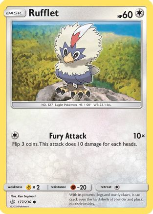 SM  Cosmic Eclipse  177/236 Rufflet  - Common