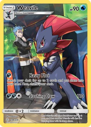 SM  Cosmic Eclipse  238/236 Weavile (Secret)  - Holofoil - Secret Rare