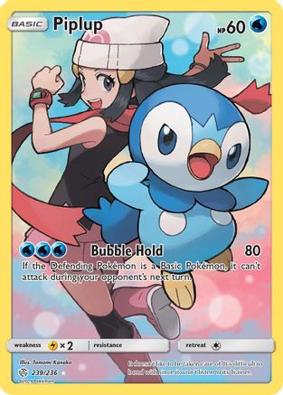 SM  Cosmic Eclipse  239/236 Piplup (Secret)  - Holofoil - Secret Rare