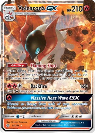 SM  Cosmic Eclipse  035/236 Volcarona GX  - Holofoil - Ultra Rare