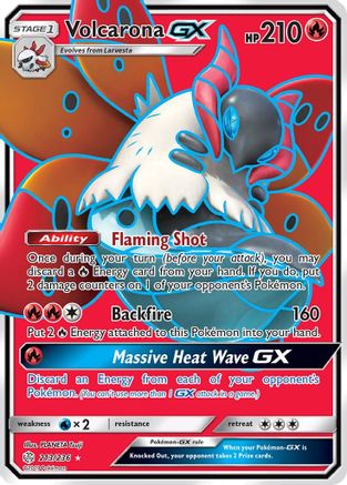 SM  Cosmic Eclipse  213/236 Volcarona GX (Full Art)  - Holofoil - Ultra Rare