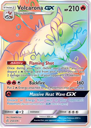 SM  Cosmic Eclipse  252 Volcarona GX (Secret)  - Holofoil - Secret Rare