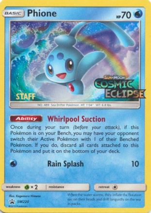 SM Promos  Phione - SM220 (Prerelease) [Staff]  - Holofoil - Promo