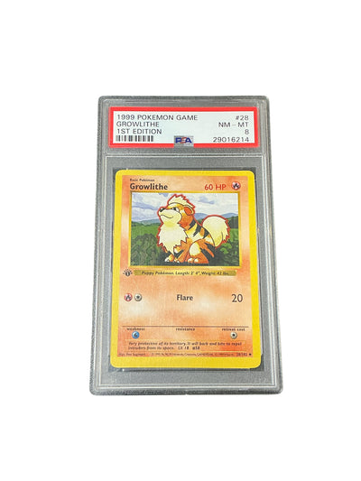 Base Set Shadowless  028/102 PSA 8 #29016214 Growlithe  - 1st Edition - Uncommon