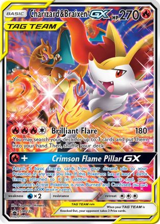 SM Promos  SM230 Charizard & Braixen GX  - Holofoil - Promo