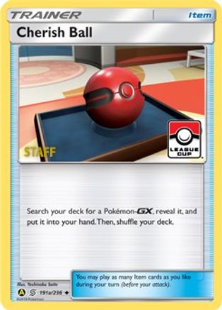 League & Championship Cards /236 Cherish Ball - 191a/236 (League Cup) [Staff]  - Reverse Holofoil - Promo
