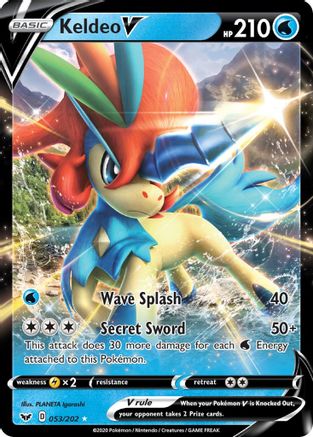 SWSH01 Sword & Shield Base Set  053/202 Keldeo V  - Holofoil - Ultra Rare