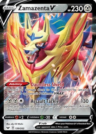 SWSH01 Sword & Shield Base Set  139/202 Zamazenta V  - Holofoil - Ultra Rare