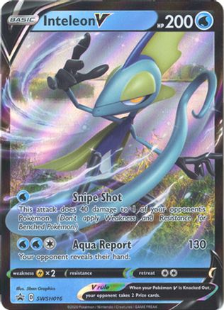 SWSH Sword & Shield Promo Cards  SWSH016 Inteleon V  - Holofoil - Promo