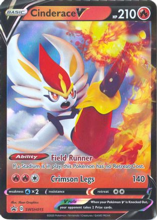 SWSH Sword & Shield Promo Cards  SWSH015 Cinderace V  - Holofoil - Promo
