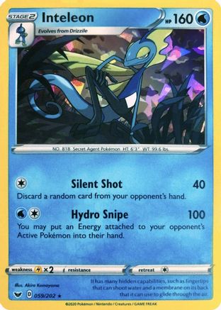 Deck Exclusives  059/202 Inteleon  - Holofoil - Holo Rare