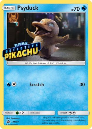 SM Promos  Psyduck - SM199 (Detective Pikachu Stamped)  - Holofoil - Promo