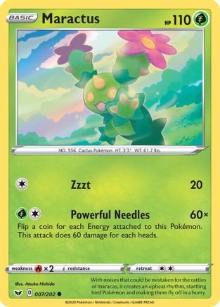 SWSH01 Sword & Shield Base Set  007/202 Maractus  - Reverse Holofoil - Common