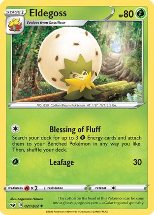 SWSH01 Sword & Shield Base Set  021/202 Eldegoss  - Uncommon