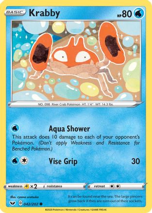 SWSH01 Sword & Shield Base Set  042/202 Krabby (042)  - Common