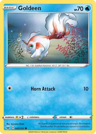 SWSH01 Sword & Shield Base Set  045/202 Goldeen (045)  - Reverse Holofoil - Common