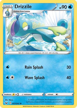 SWSH01 Sword & Shield Base Set  057/202 Drizzile (057)  - Reverse Holofoil - Uncommon