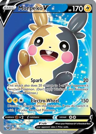 SWSH01 Sword & Shield Base Set  190/202 Morpeko V (Full Art)  - Holofoil - Ultra Rare