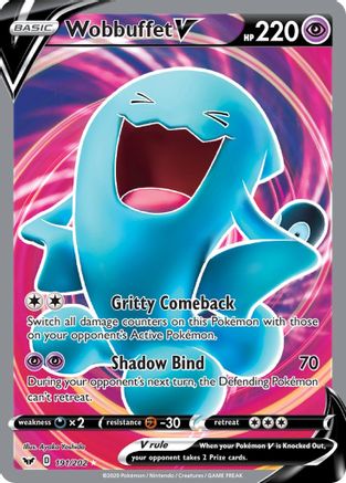 SWSH01 Sword & Shield Base Set  191/202 Wobbuffet V (Full Art)  - Holofoil - Ultra Rare