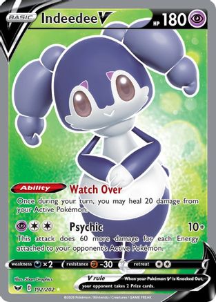 SWSH01 Sword & Shield Base Set  192/202 Indeedee V (Full Art)  - Holofoil - Ultra Rare