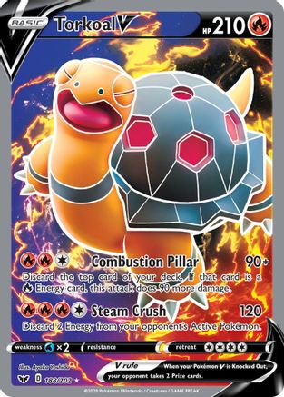 SWSH01 Sword & Shield Base Set  188/202 Torkoal V (Full Art)  - Holofoil - Ultra Rare
