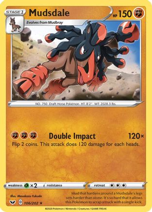 SWSH01 Sword & Shield Base Set  106/202 Mudsdale  - Rare