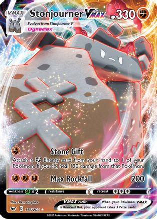 SWSH01 Sword & Shield Base Set  116/202 Stonjourner VMAX  - Holofoil - Ultra Rare