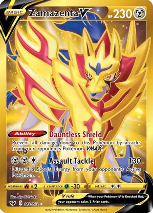 SWSH01 Sword & Shield Base Set  212/202 Zamazenta V (Secret)  - Holofoil - Secret Rare