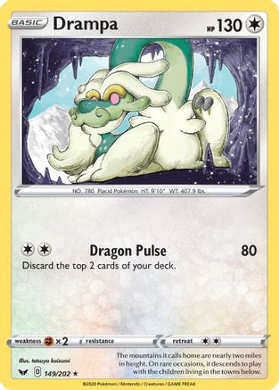 SWSH01 Sword & Shield Base Set  149/202 Drampa  - Reverse Holofoil - Rare