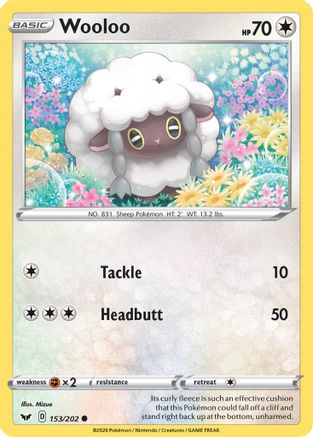 SWSH01 Sword & Shield Base Set  153/202 Wooloo (153)  - Common