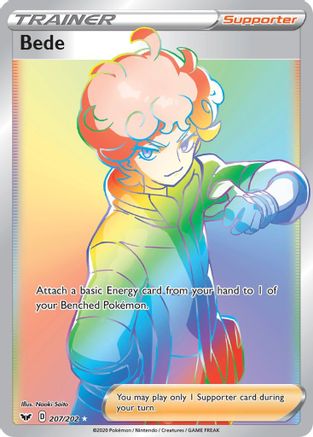 SWSH01 Sword & Shield Base Set  207/202 Bede (Secret)  - Holofoil - Secret Rare