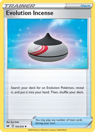 SWSH01 Sword & Shield Base Set  163/202 Evolution Incense  - Reverse Holofoil - Uncommon