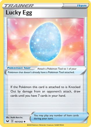 SWSH01 Sword & Shield Base Set  167/202 Lucky Egg  - Reverse Holofoil - Uncommon