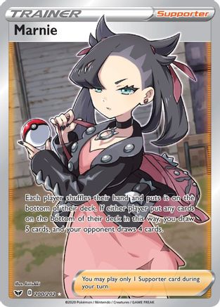 SWSH01 Sword & Shield Base Set  200/202 Marnie (Full Art)  - Holofoil - Ultra Rare