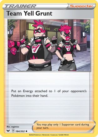 SWSH01 Sword & Shield Base Set  184/202 Team Yell Grunt  - Uncommon