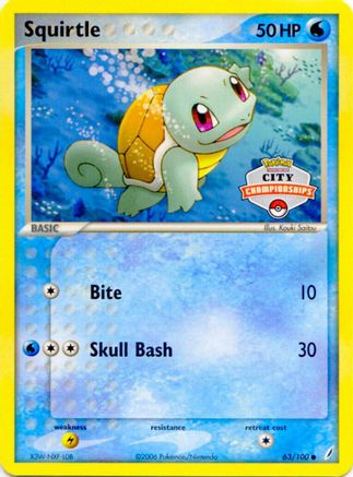 League & Championship Cards /100 Squirtle - 63/100 (City Championships)  - Promo