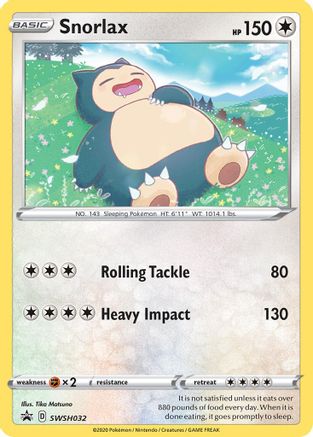 SWSH Sword & Shield Promo Cards  SWSH032 Snorlax  - Holofoil - Promo