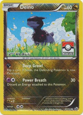 League & Championship Cards /113 Deino - 97/113 (Pokemon League) [2nd Place]  - Reverse Holofoil - Promo