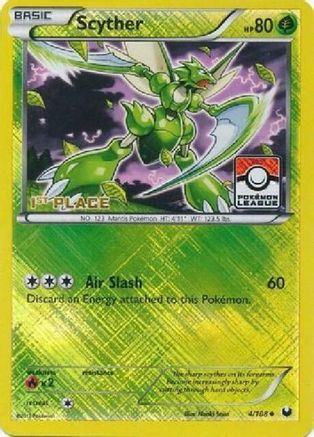 League & Championship Cards /108 Scyther - 4/108 (Pokemon League) [1st Place]  - Reverse Holofoil - Promo
