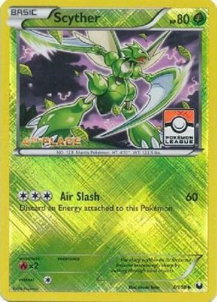League & Championship Cards /108 Scyther - 4/108 (Pokemon League) [4th Place]  - Reverse Holofoil - Promo