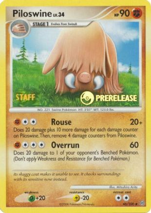 Nintendo Promos /100 Piloswine - 46/100 (Prerelease) [Staff]  - Promo