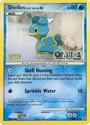 Nintendo Promos /132 Shellos East Sea - 106/132 (Origins Game Fair 2008) [Staff]  - Promo