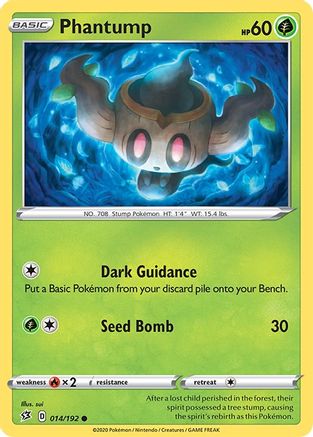 SWSH02 Rebel Clash  014/192 Phantump  - Reverse Holofoil - Common