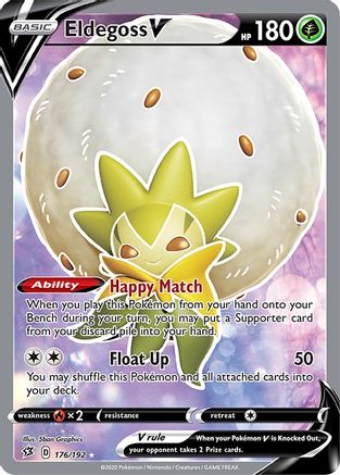SWSH02 Rebel Clash  176/192 Eldegoss V (Full Art)  - Holofoil - Ultra Rare