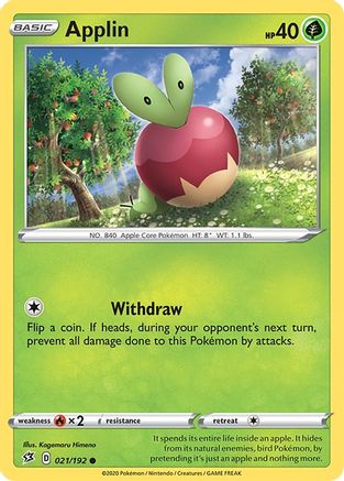 SWSH02 Rebel Clash  021/192 Applin (21)  - Reverse Holofoil - Common