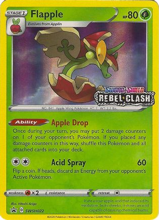 SWSH Sword & Shield Promo Cards  SWSH022 Flapple  - Holofoil - Promo