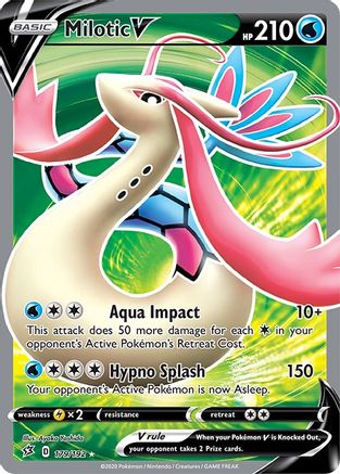 SWSH02 Rebel Clash  179/192 Milotic V (Full Art)  - Holofoil - Ultra Rare