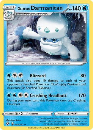 SWSH02 Rebel Clash  048/192 Galarian Darmanitan  - Rare